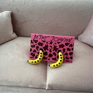 New Betsey Johnson banana earring studs